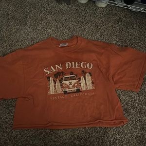 cropped orange San Diego T-shirt